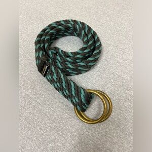 Gurkee’s Belt Handmade in USA Carpet Yarn Rope Twist Brass Buckles Size XL 40 In